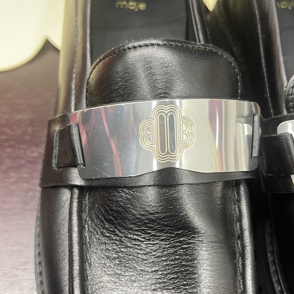 Maje Platform Loafers with silver plate, NWT EU 36, US 5.5/6 Leather Mary Jane - Picture 4 of 5